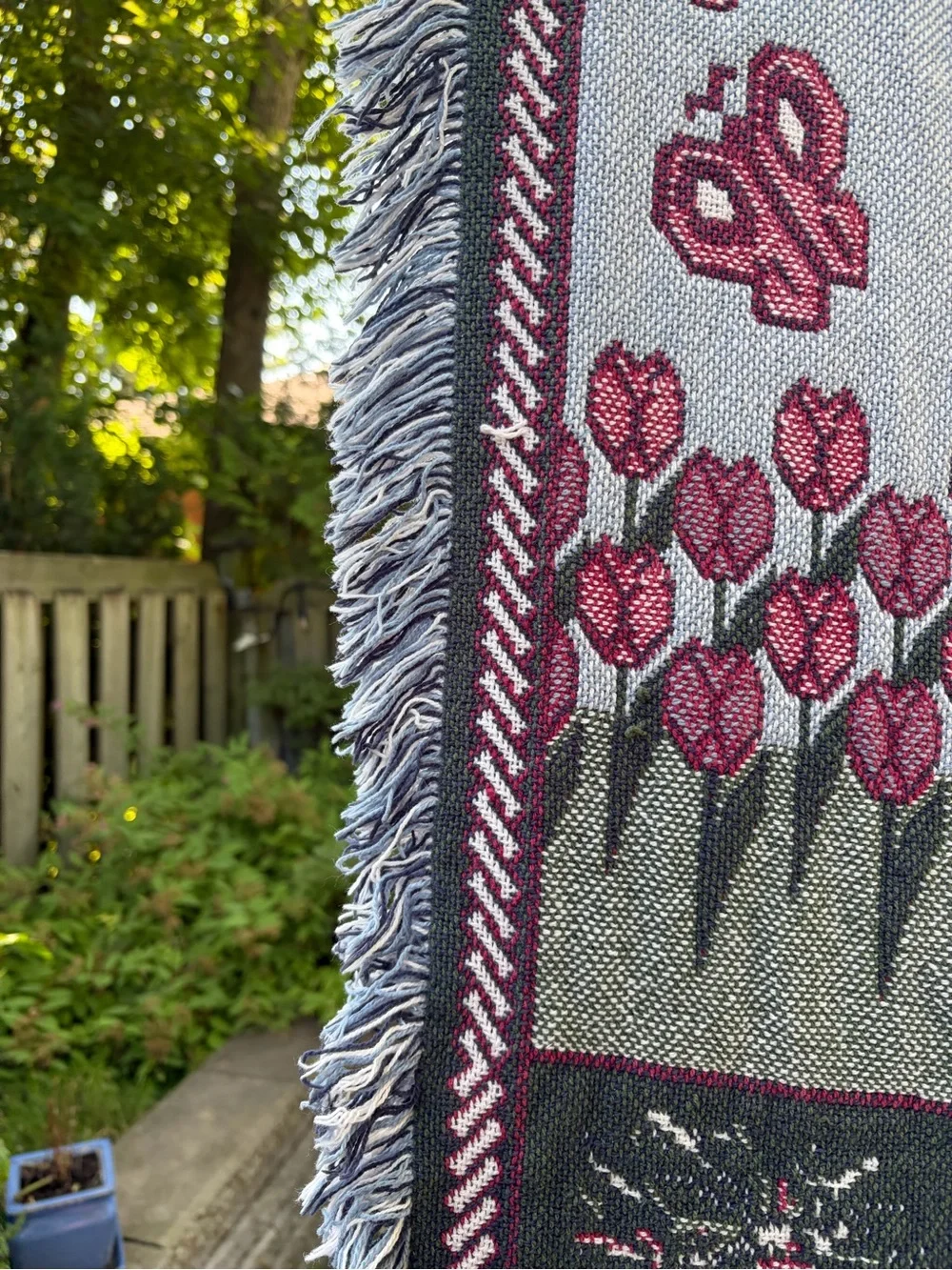 Source Unknown Pink & Gray 'Bless Our Home' Seasonal Throw Blanket with